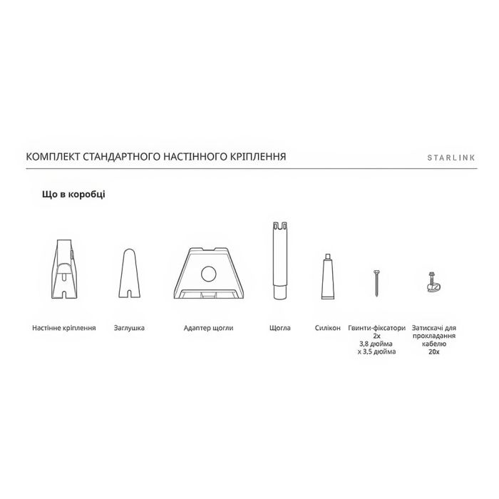 Настінне кріплення Starlink Standard Wall Mount до Starlink Gen3 REV4