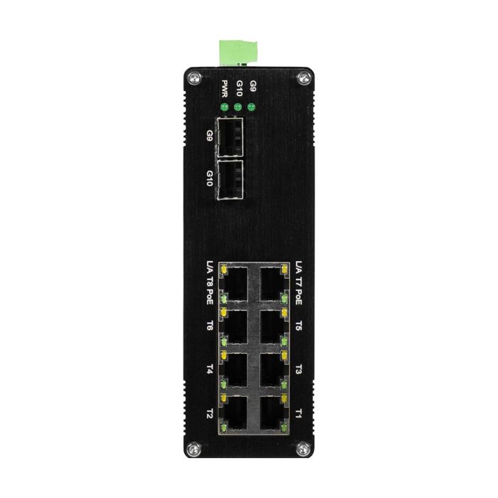 PoE-комутатор 10-портовий керований L2+ E-LINK LNK-IMC208-2.5GPM-SFP+ 2.5G з 8 портами PoE, 240W