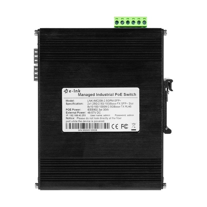 PoE-комутатор 10-портовий керований L2+ E-LINK LNK-IMC208-2.5GPM-SFP+ 2.5G з 8 портами PoE, 240W