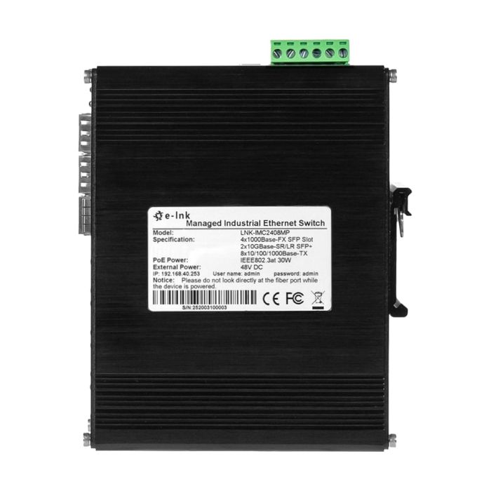 PoE-комутатор 14-портовий керований L2+ E-LINK ETH-IMC2408MP гігабітний з 8 портами PoE, 240W