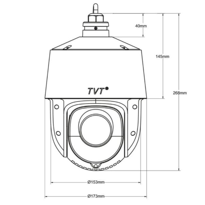 IP PTZ-відеокамера 8Mp TVT TD-8483IS3N(PE/25M/AR15) f=4.8-120mm 25x