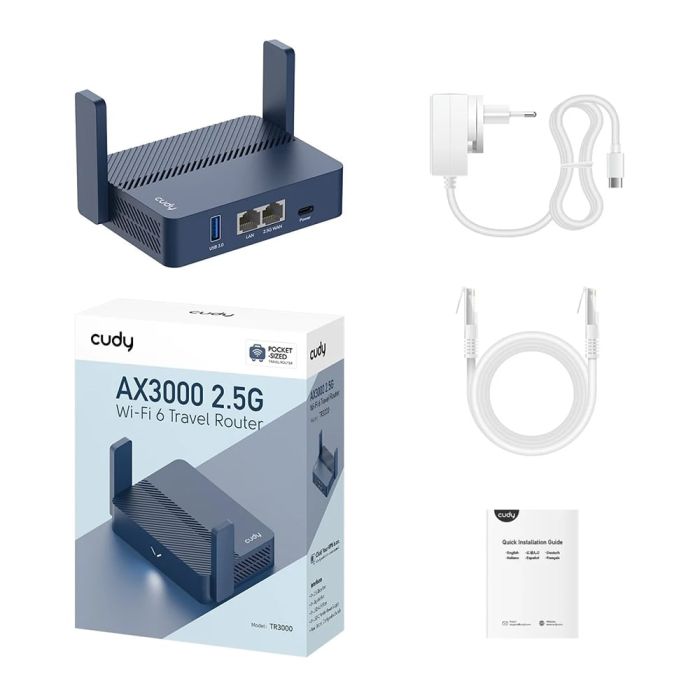 WiFi 6 Mesh-маршрутизатор Cudy TR3000 дводіапазонний гігабітний портативний AX3000