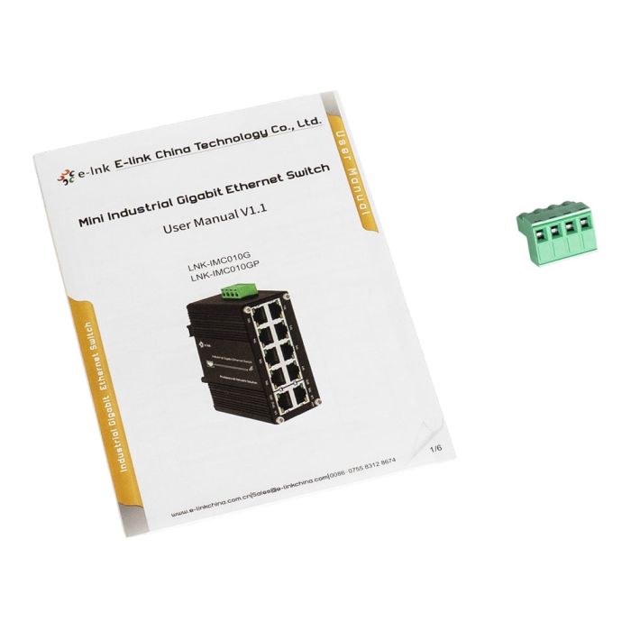 PoE-комутатор 10-портовий E-LINK LNK-IMC010GP з 8 портами PoE