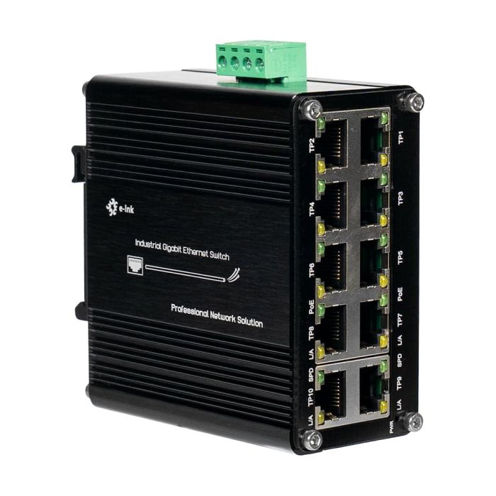 PoE-комутатор 10-портовий E-LINK LNK-IMC010GP з 8 портами PoE