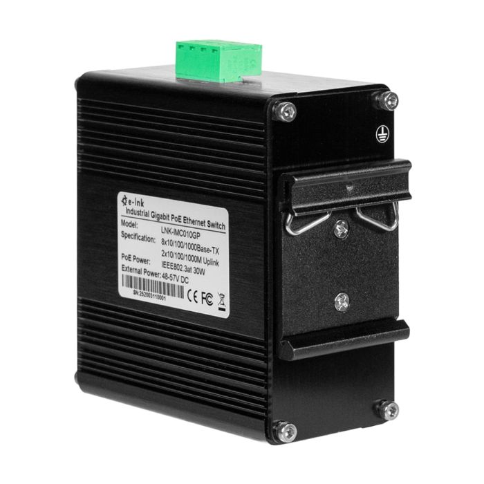 PoE-комутатор 10-портовий E-LINK LNK-IMC010GP з 8 портами PoE