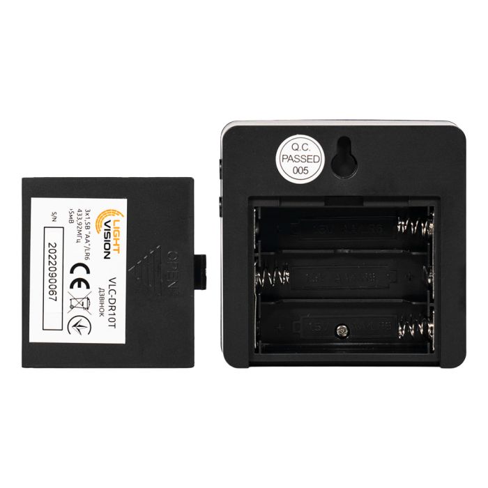 Дверний WiFi дзвінок Light Vision VLC-DR10T(Tuya) Black з ІЧ-датчиком руху