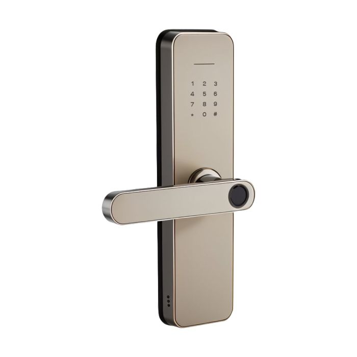 Замок біометричний автономний Trinix TRL-5405BTF Silver L/R з Bluetooth, зчитувачем відбитків пальців і карт Mifare