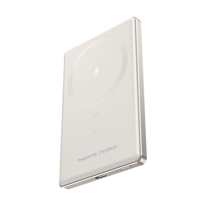 Повербанк 5000mAh Choetech B738 White QC3.0 PD3.0 бездротова магнітна зарядка