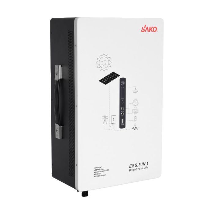 Портативна зарядна станція – система резервного живлення (інвертор та батарея) Sako Alpha-ESS-1000W/2KWh настінна. Потужність 1000 Вт, енергоємність 2009.6 Вт*год, LifePO4