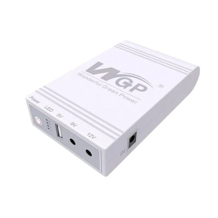 Комплект Mini UPS з блоком живлення: джерело безперебійного живлення Mini UPS WGP UPS103C 16000mAh 5V/12V/12V, Li-ion 4*4Ah, для роутера і оптичного термінала та блок живлення SPF-1202B 12V/2A (24W)