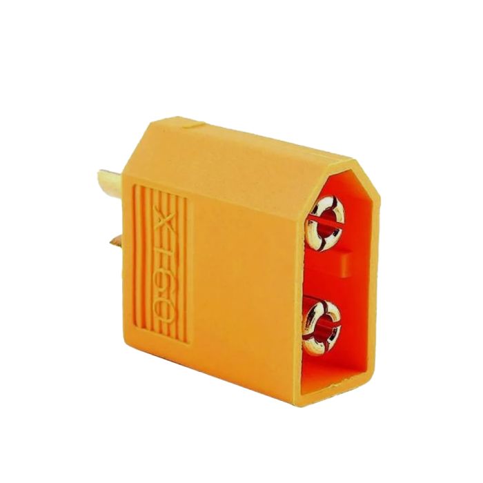 Роз'єм живлення XT60, 500В, 65А, 2-х контактний, комплект (штекер + гніздо) жовтий