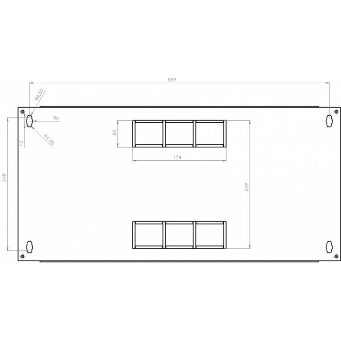 Шафа серверна CMS 6U 600 x 350 x 373 UA-MGSWL635G для мережевого обладнання