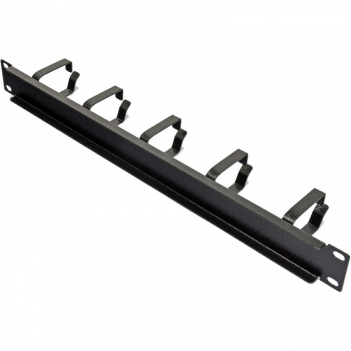 Кабельний організатор CMS 1U з 5 металевими кільцями, чорний