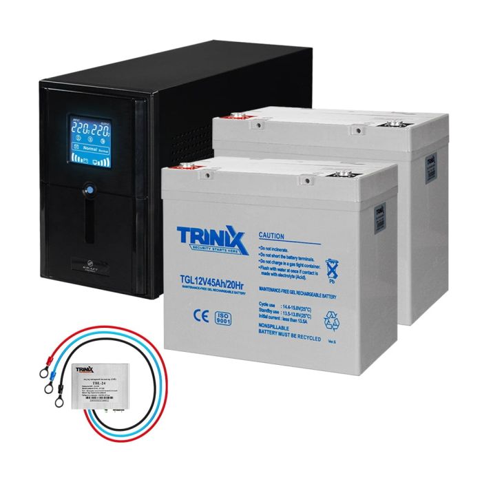 Комплект резервного живлення Kraft PSW1000VA/800W(LCD)24V UPS + гелева батарея 1143 Вт*г