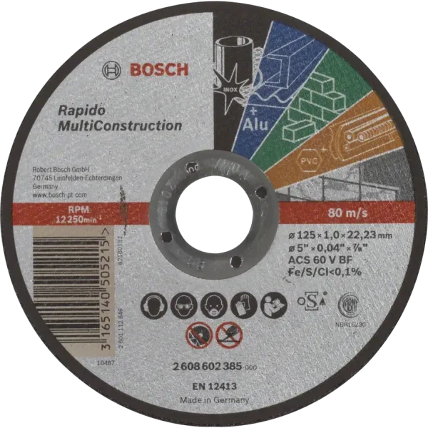 Bosch Multi Construction Rapido 125x1.0x22.2 Відрізний круг по металу
