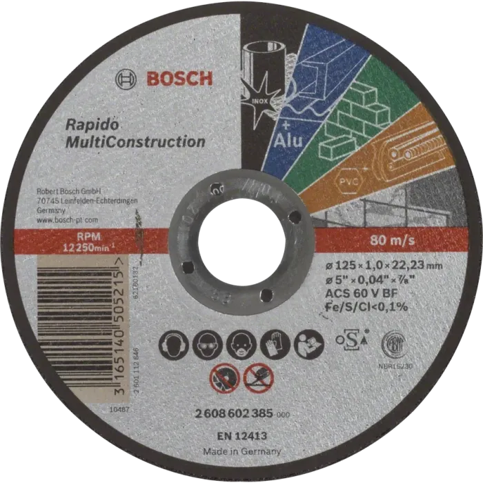 Bosch Multi Construction Rapido 125x1.0x22.2 Відрізний круг по металу