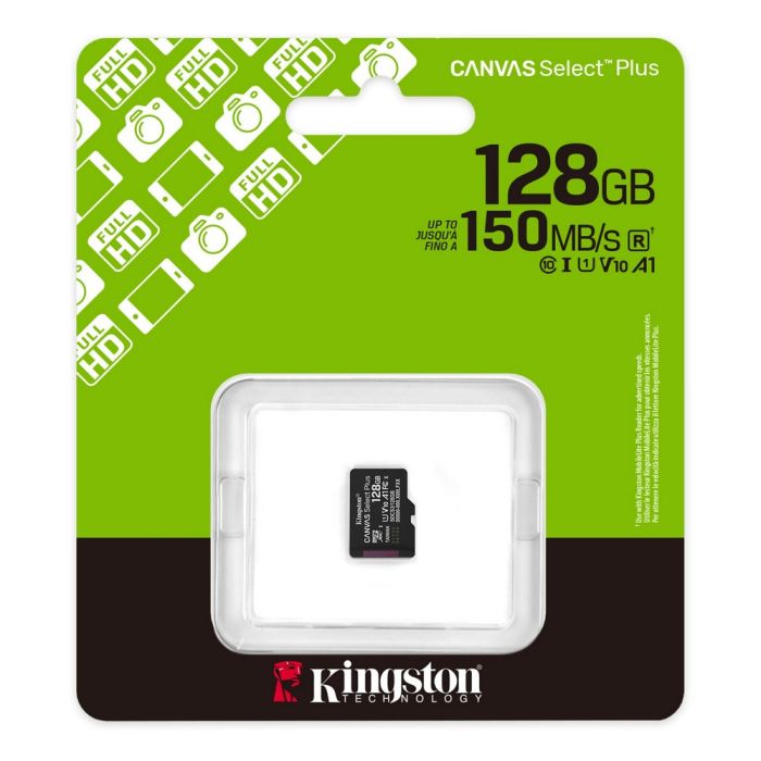 Карта пам'яті microSDXC Kingston 128Gb Canvas Select Plus Gen3 class 10 А1 UHS-I (SDCS3/128GBSP)