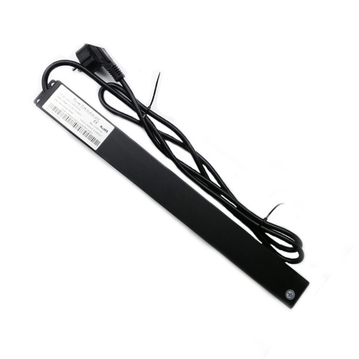 Мережевий фільтр CSV 1U 19" (WT-2261A-GER-8WAY-1.8) чорний, 8 розеток з вимикачем, довжина кабелю 1.8м