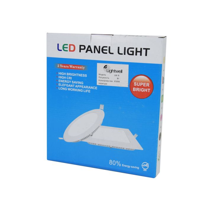 Світильник світлодіодний LIGHTWELL LW-R-RCD-6 6 W коло, вбудований