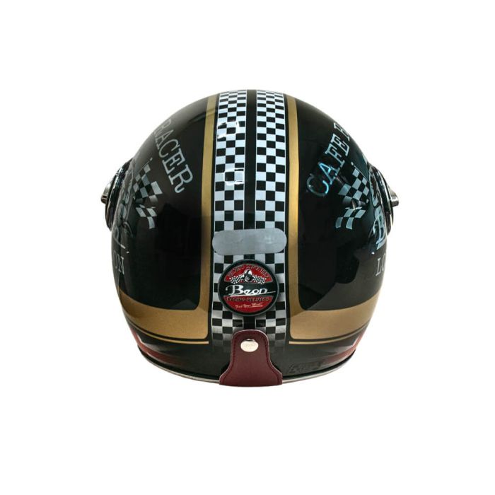 Мотошолом відкритий Beon B-108A ABS MOTO SHINY BLACK/GOLD (глянець чорний/золотий), розмір XL
