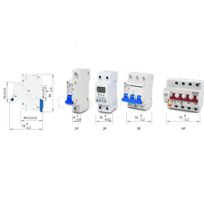 Автоматичний вимикач Lightwell ZS3 V protector 1P+N/63A реле напруги