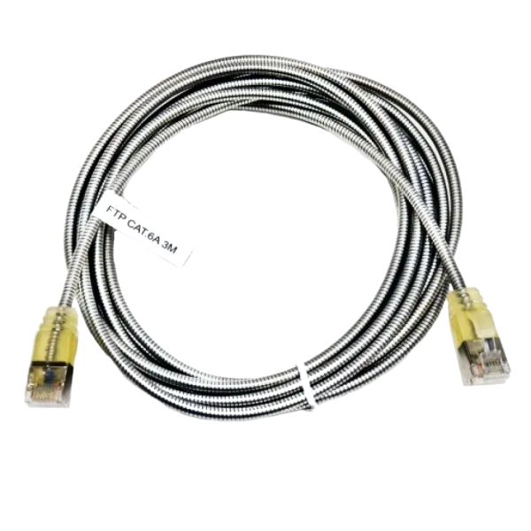 Патч-корд FTP Kingda 2 м, кат. 6А,  армований, сріблястий