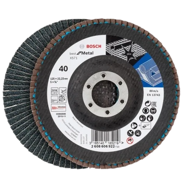 Bosch X571 125 мм K40 (2608606922) Пелюстковий шліфкруг