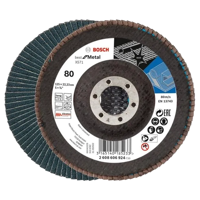 Bosch X571 125 мм K80 (2608606924) Пелюстковий шліфкруг