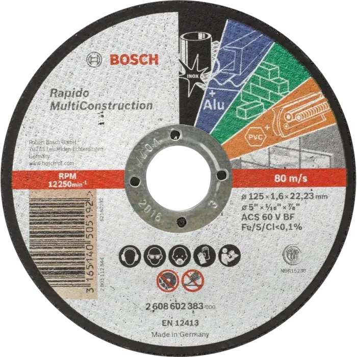 Bosch Multi Construction Rapido 125x1.6x22.2 Відрізний круг для металу