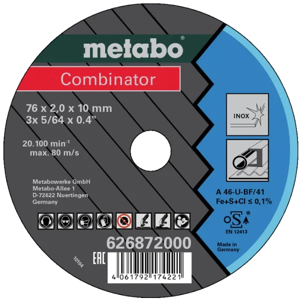 Bosch 3 Combinator 76x2,0x10 мм Inox, TF 41 (626872000) Шліфувальний круг (3шт)