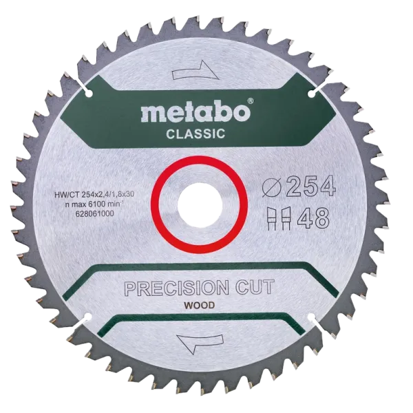 Metabo "precision cut wood - classic" (628061000) Пильний диск 254x30, Z48 WZ 5°neg.