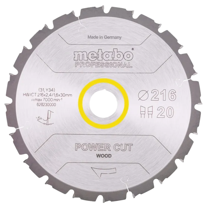 Metabo "power cut wood - professional" (628230000) Пильний диск 216x30, Z20 WZ 5° neg.