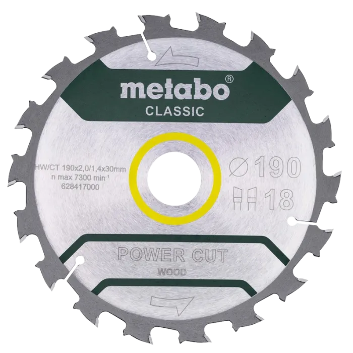 Metabo "power cut wood - professional" (628417000) Пильний диск 190x30, Z18 WZ 5° /B
