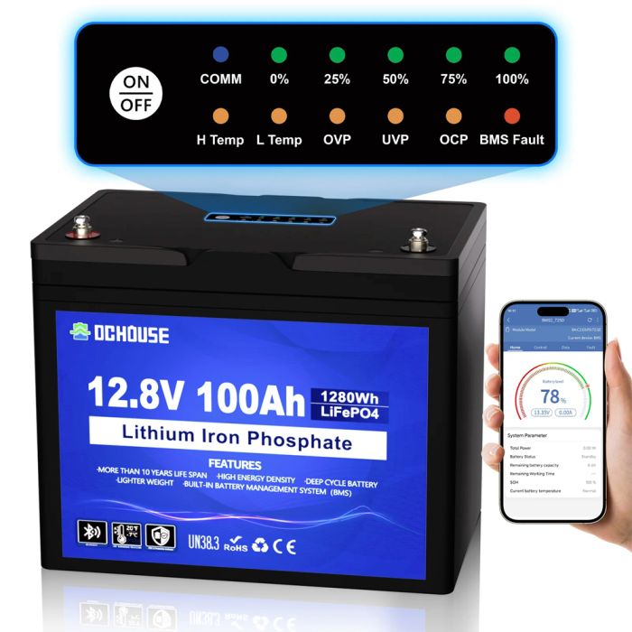 Акумулятор LiFePO4 DC HOUSE 12.8V 100Ah Bluetooth (ECO-LFP1210003)