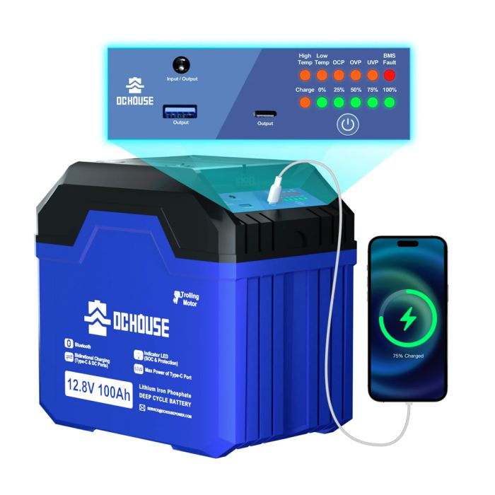 Акумулятор LiFePO4 DC HOUSE 12.8V 100Ah Bluetooth Portable (ECO-LFP1210004)