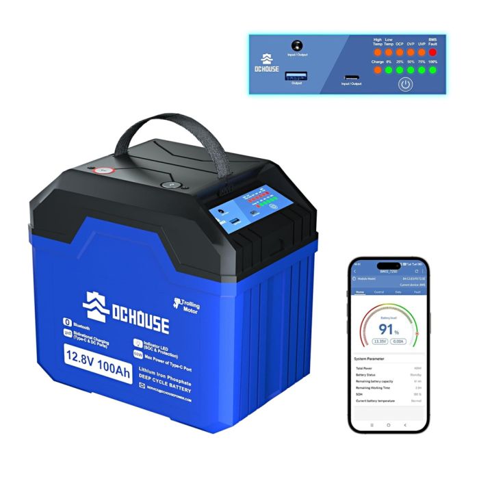 Акумулятор LiFePO4 DC HOUSE 12.8V 100Ah Bluetooth Portable (ECO-LFP1210004)