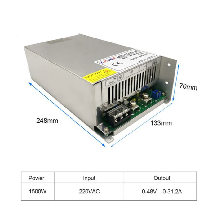 Імпульсний блок живлення MS-1500-48, 1500Вт, 48В DC, 31A