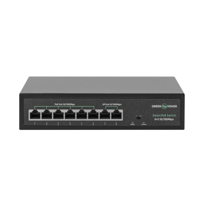 Комутатор мережевий GreenVision POE GV-015-D-06+2P