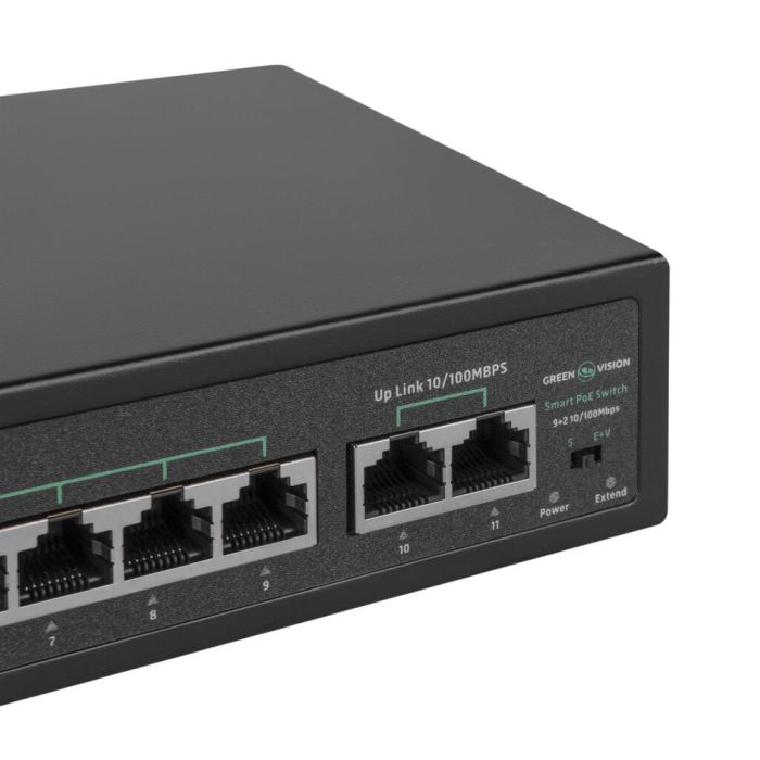 Комутатор мережевий GreenVision POE GV-016-D-09+2P