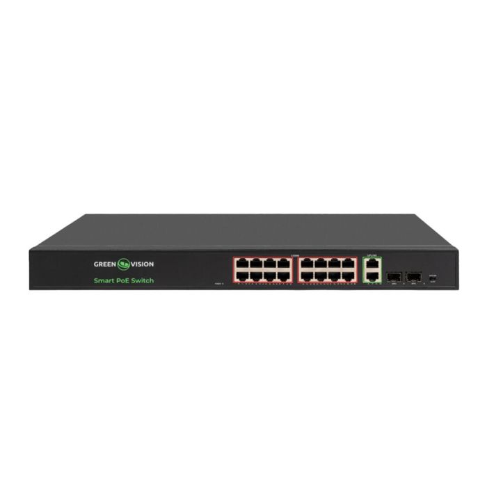 Комутатор мережевий GreenVision POE GV-022-D-16G+2PG+2SFP
