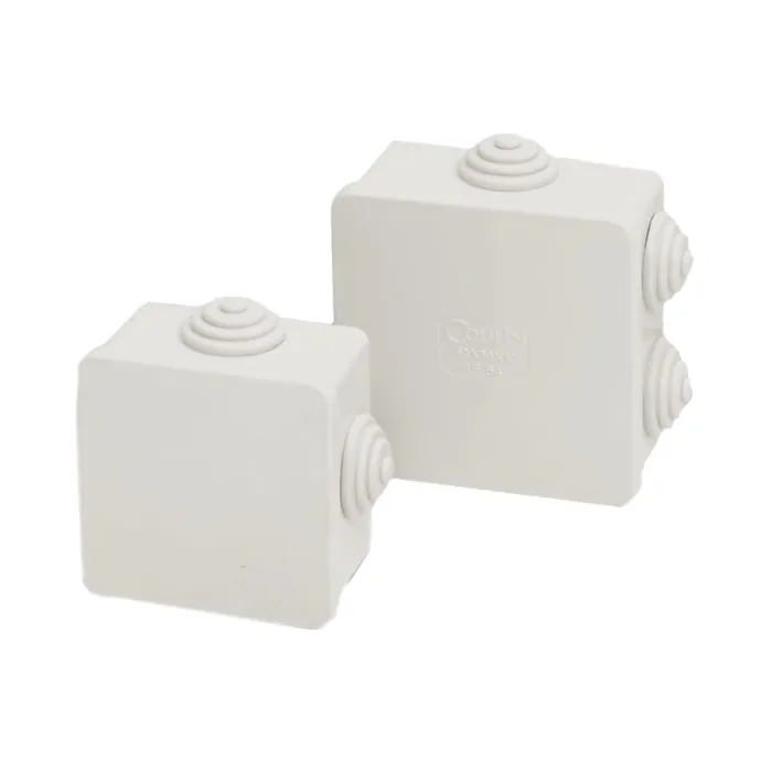 Коробка (03221003656) розподільна 65x65x40 сіра з кабельними вводами