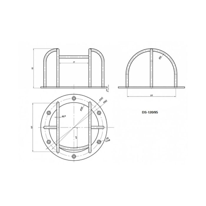 Захисний антивандальний кожух DS-120/95w для купольних камер