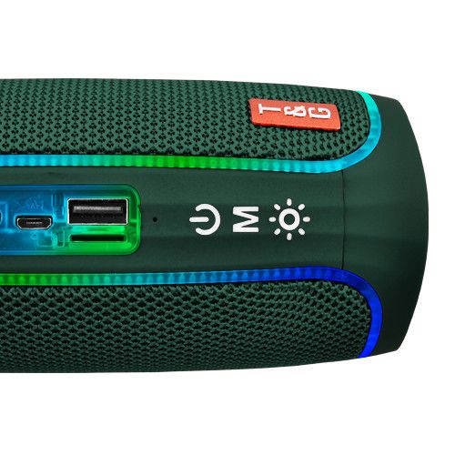 Bluetooth-колонка TG288 з RGB ПІДСВІЧУВАННЯМ,  speakerphone, радіо, green