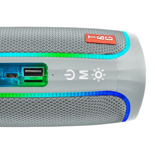 Bluetooth-колонка TG288 з RGB ПІДСВІЧУВАННЯМ,  speakerphone, радіо, grey