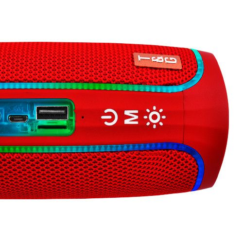 Bluetooth-колонка TG288 з RGB ПІДСВІЧУВАННЯМ,  speakerphone, радіо, red