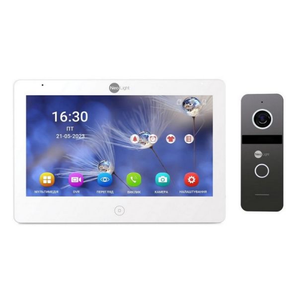 Комплект відеодомофона Neolight NeoKIT IP Pro WF 10: IP відеодомофон 10.1" з Wi-Fi та 2 Мп IP відеопанель