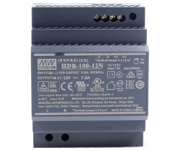 Mean Well HDR-100-12N 12В 7.5А Блок живлення