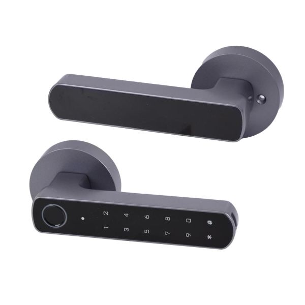 Розумний дверний замок ATIS Lock BT-100-T Grey з доступом за відбитком пальця і підтримкою Tuya Smart