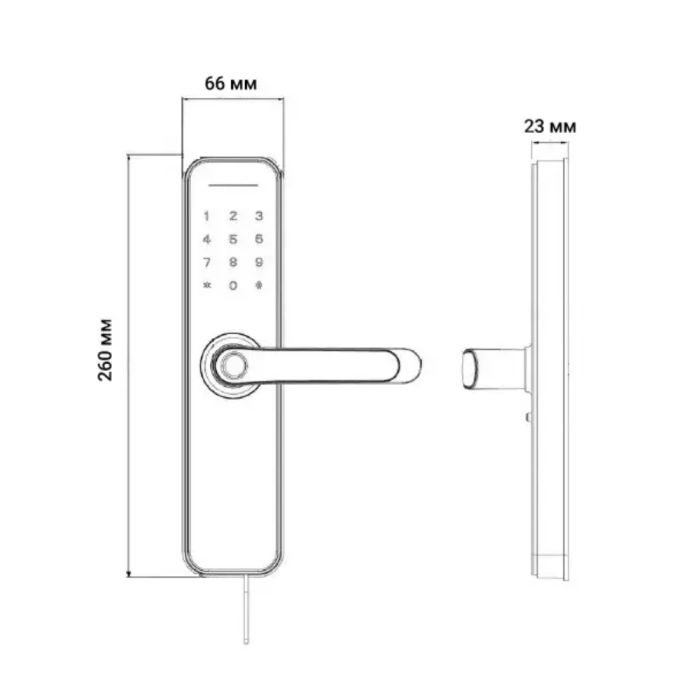 Розумний дверний біометричний замок SEVEN LOCK SL-7740BF black (врізна частина 5050)