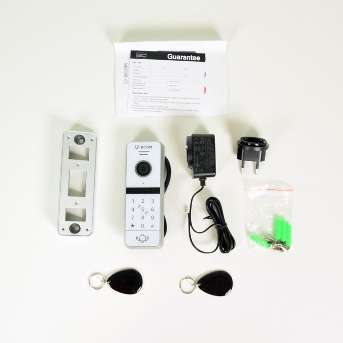 Відеопанель BCOM BT-400FHD-AC White з вбудованою клавіатурою і зчитувачем Mifare